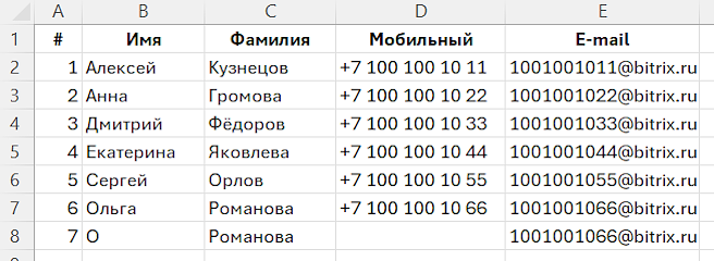 Импорт данных о клиентах